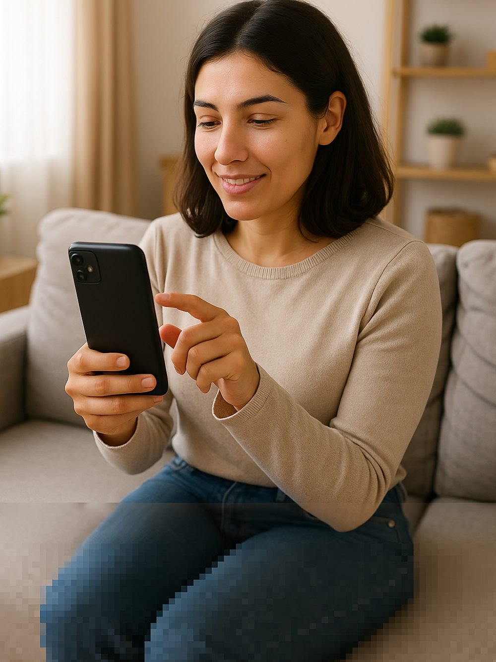 Mujer en Pitalito solicitando un taxi a través del chatbot de WhatsApp de Bifrost.
